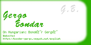 gergo bondar business card